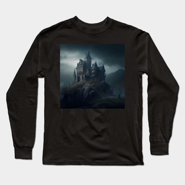 Mythical Majestic Castle Long Sleeve T-Shirt by D3monic